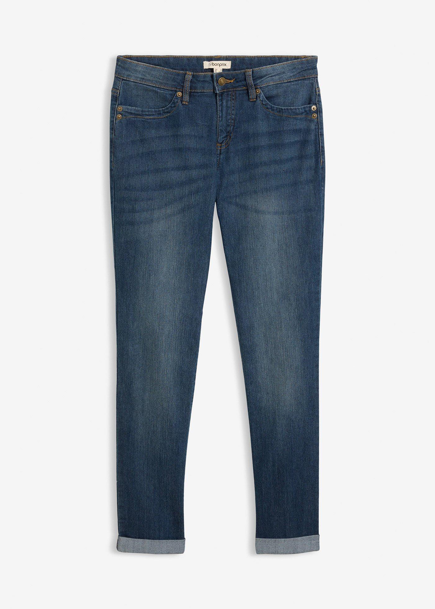 Jean droit taille mi-haute, extensible