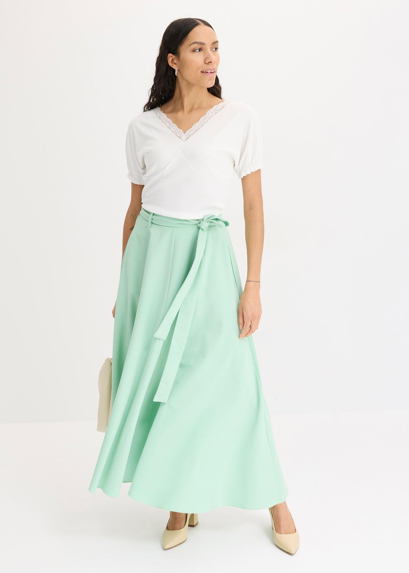 Spódnica maxi z mieszanki wiskozy - Bonprix