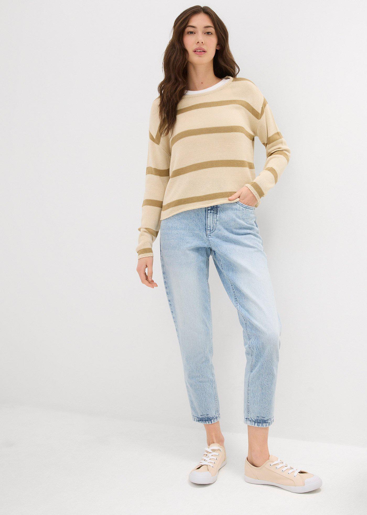 Jeasy mom, high waist, low stretch, cropped - Bonprix