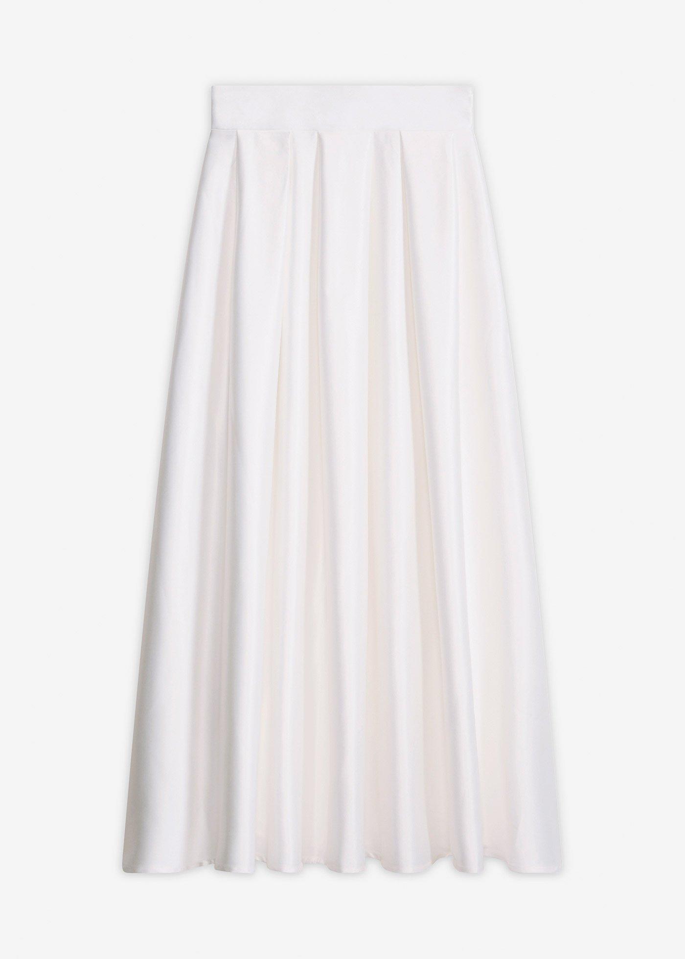 Jupe longue en satin brillant