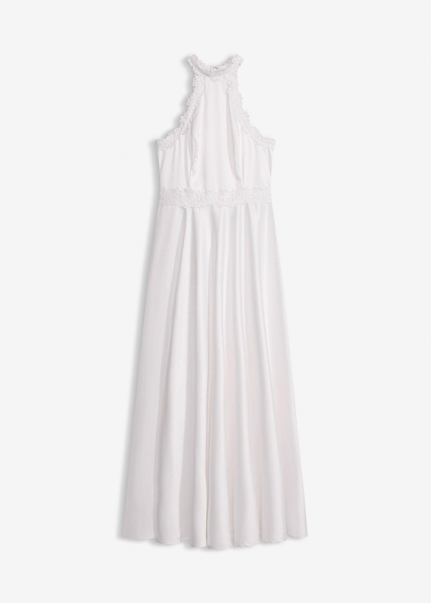 Robe de mariée en satin brillant et dentelle