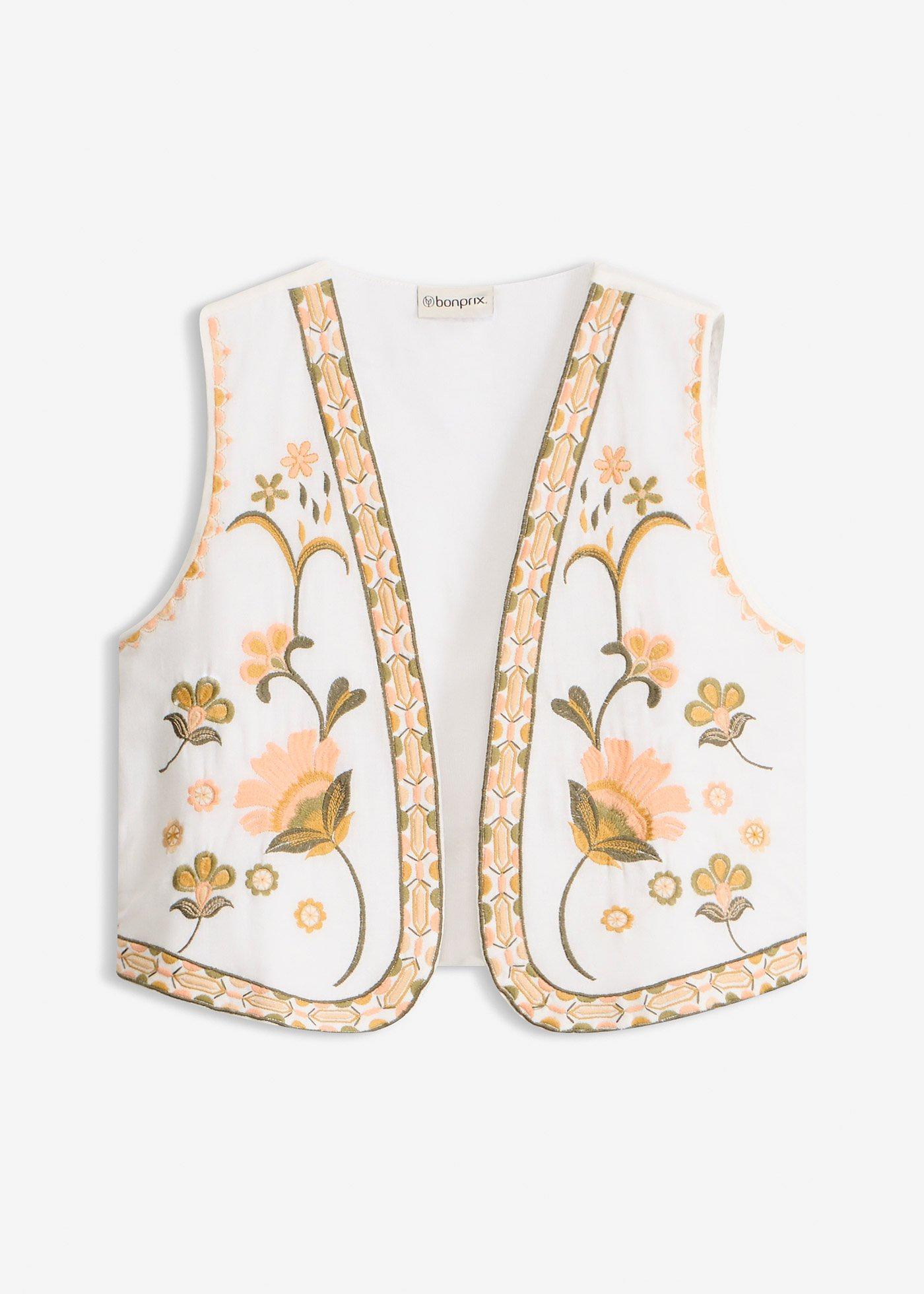 Gilet sans manches brodé