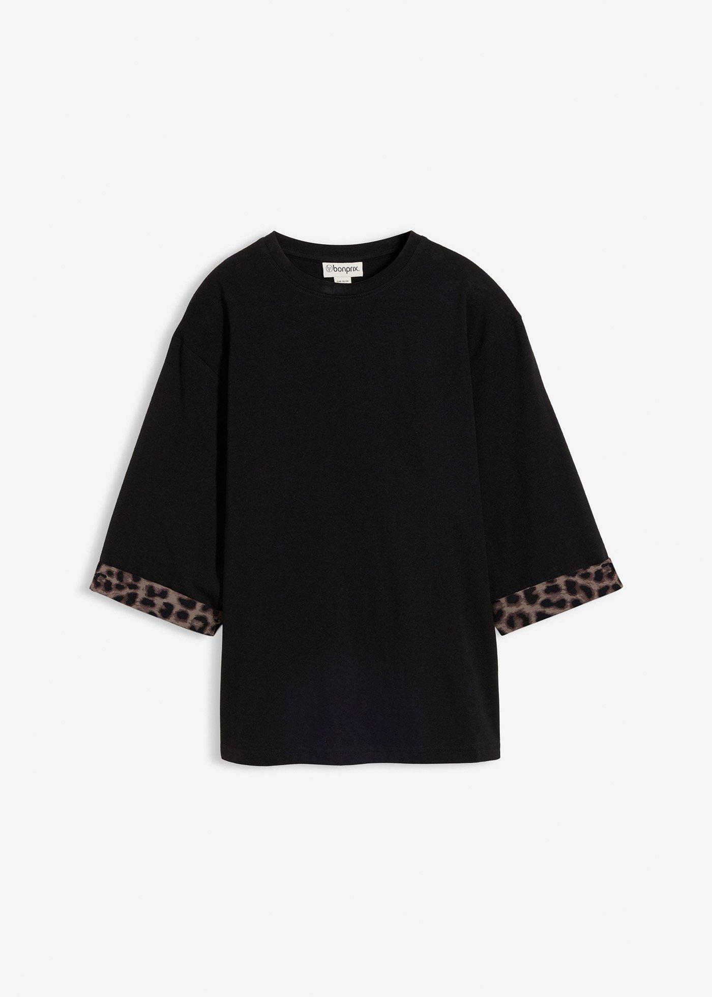 Sweat en coton extensible à détails léopard