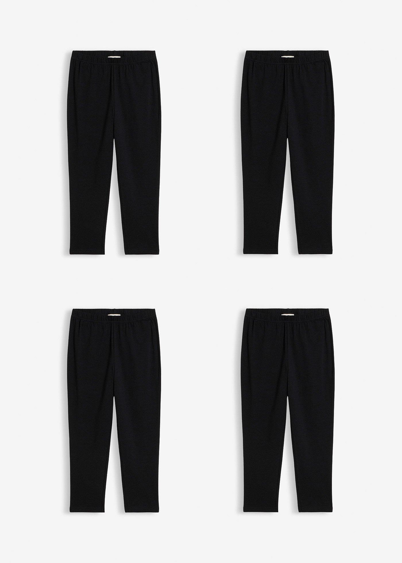 Legginsy rybaczki z elastycznej mieszanki bawełny (4 szt.) - Bonprix