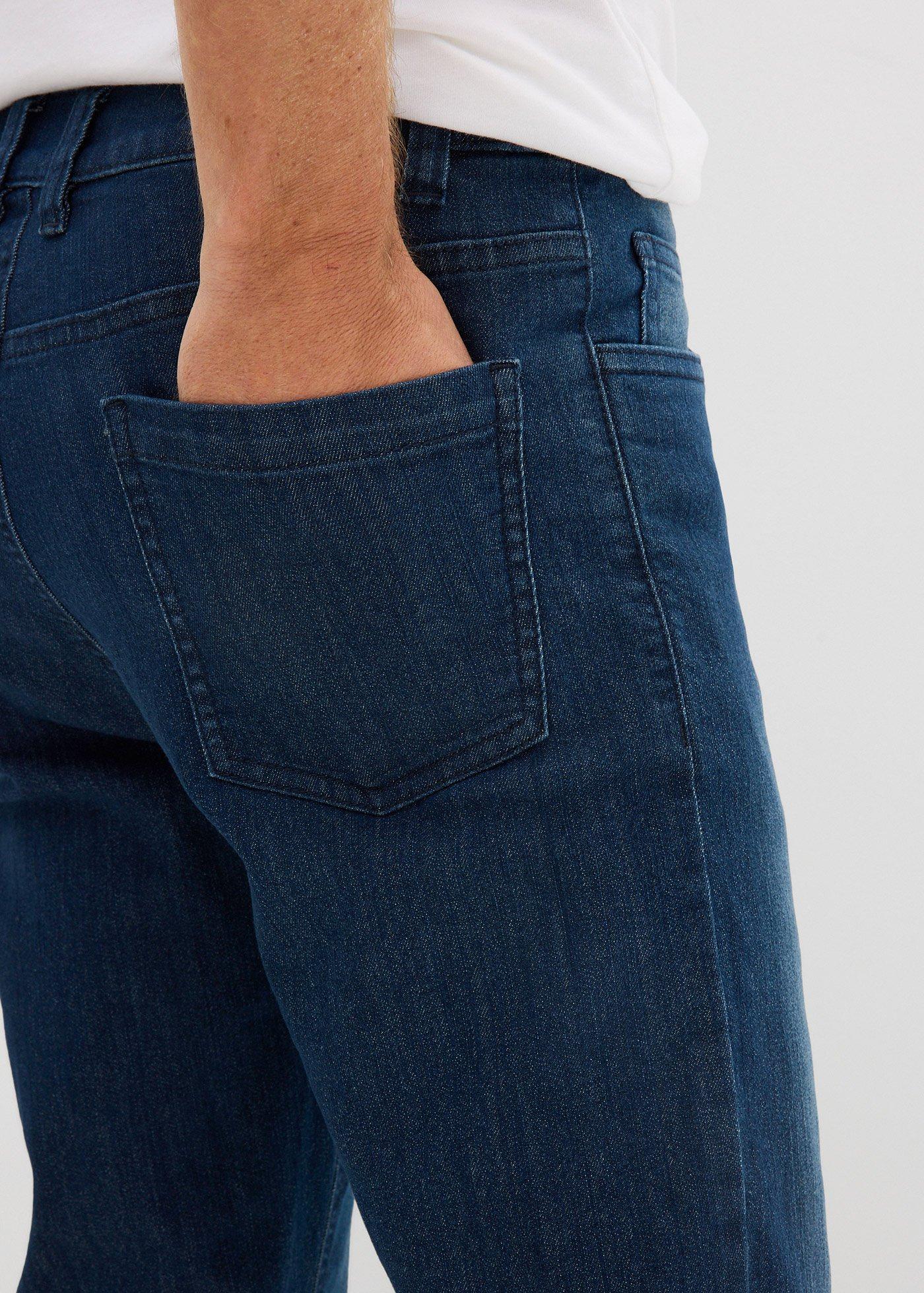 Lekkie jeansy 3/4 z elastyczną wstawką w talii, slim fit - Bonprix