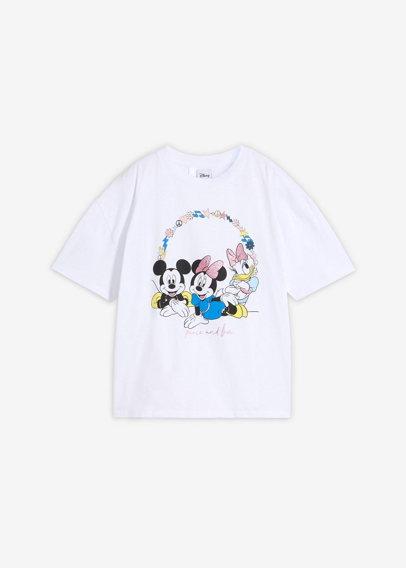 T-shirt oversize z nadrukiem Myszki Miki, z czystej bawełny - Bonprix