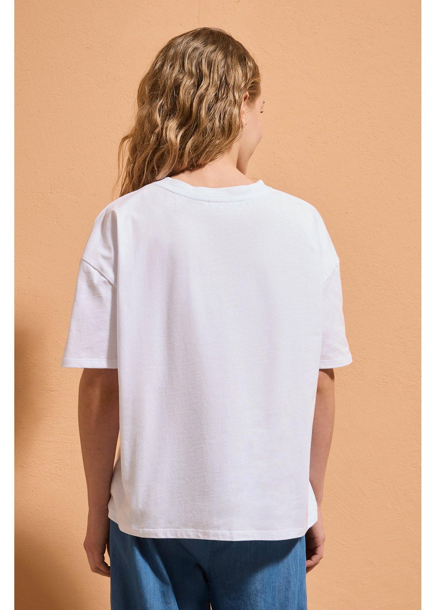 T-shirt oversize z nadrukiem Myszki Miki, z czystej bawełny - Bonprix