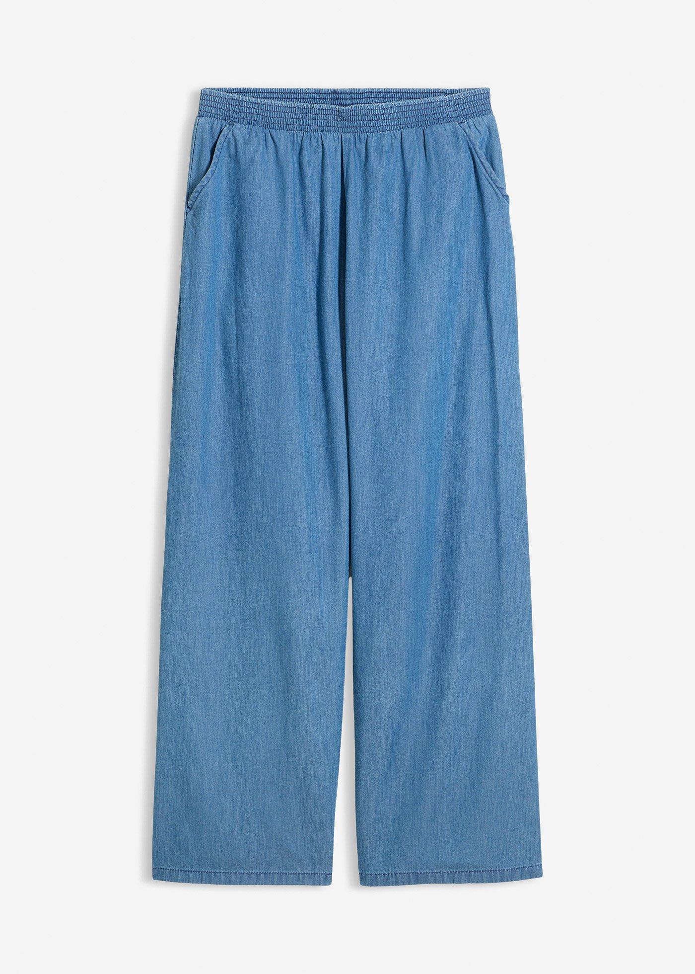 Jeansy wide leg, mid waist, z czystej bawełny organicznej - Bonprix