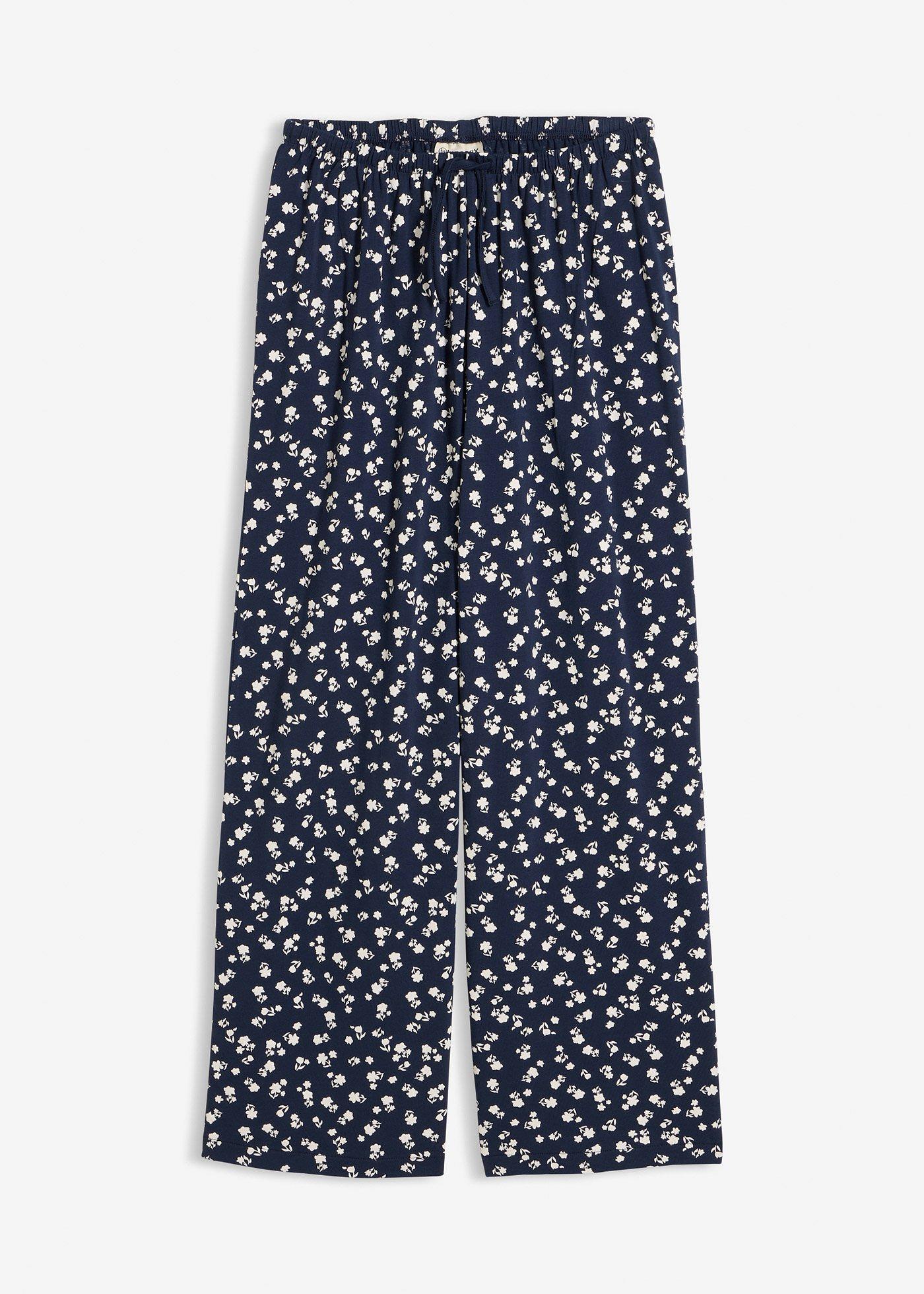 Spodnie z dżerseju z fakturą - Bonprix