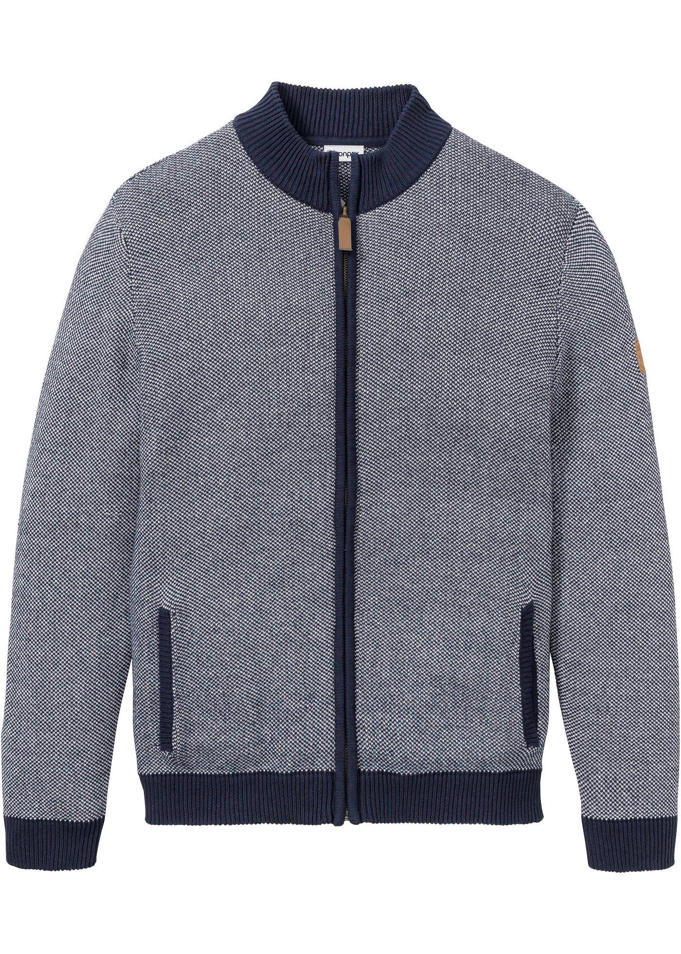Gilet en maille 100% coton à col montant