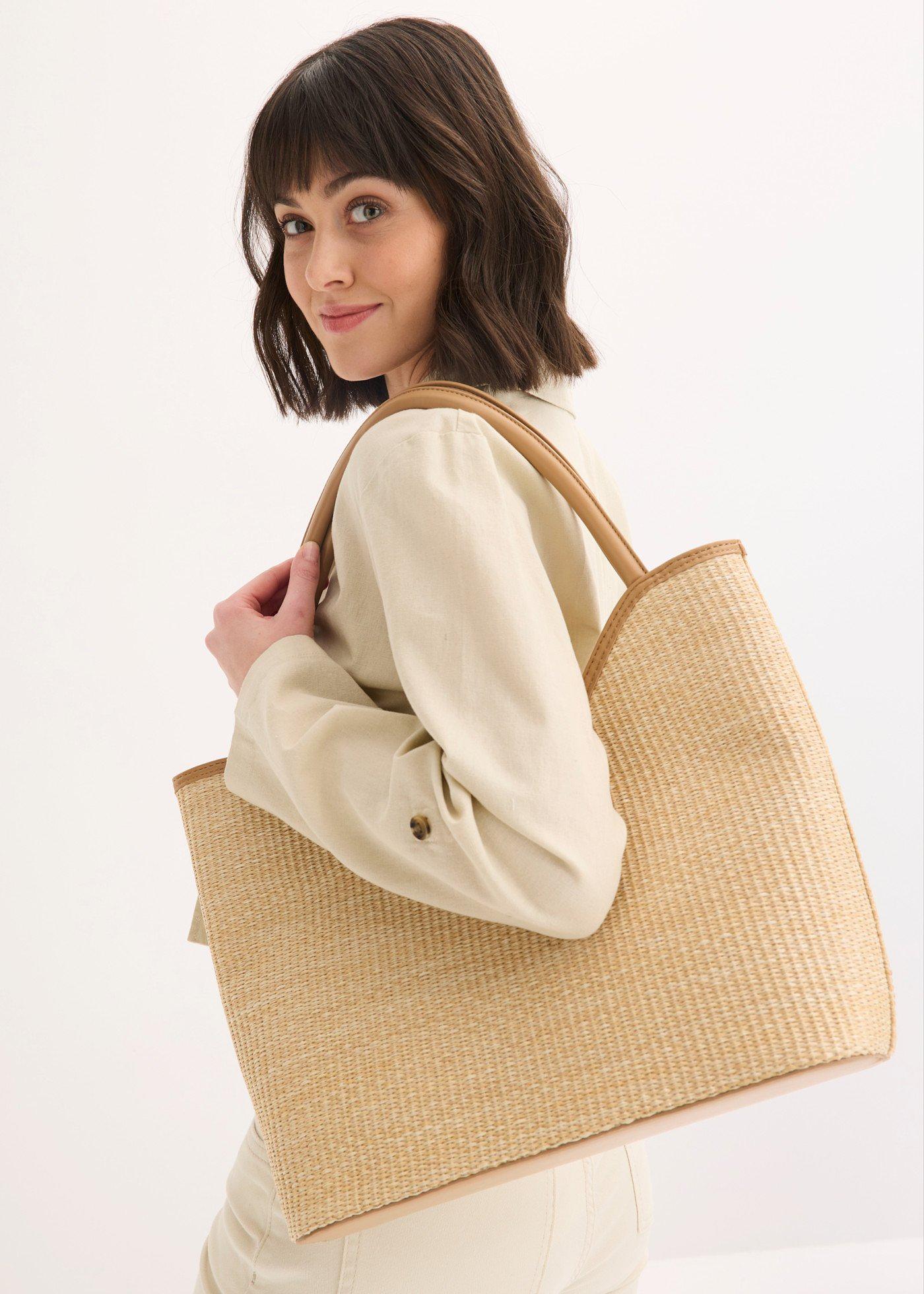 Torba typu shopper w optyce plecionki - Bonprix