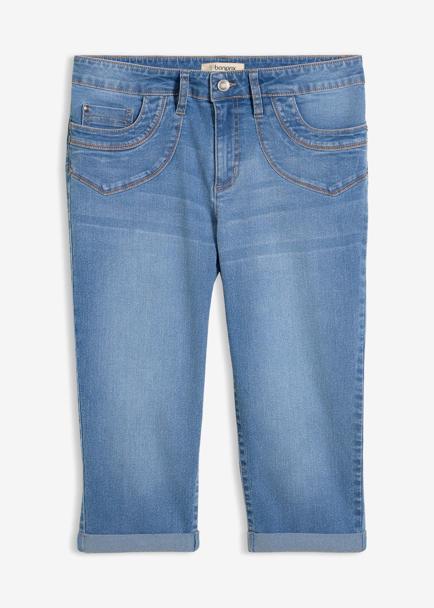 Jean droit taille mi-haute, cropped
