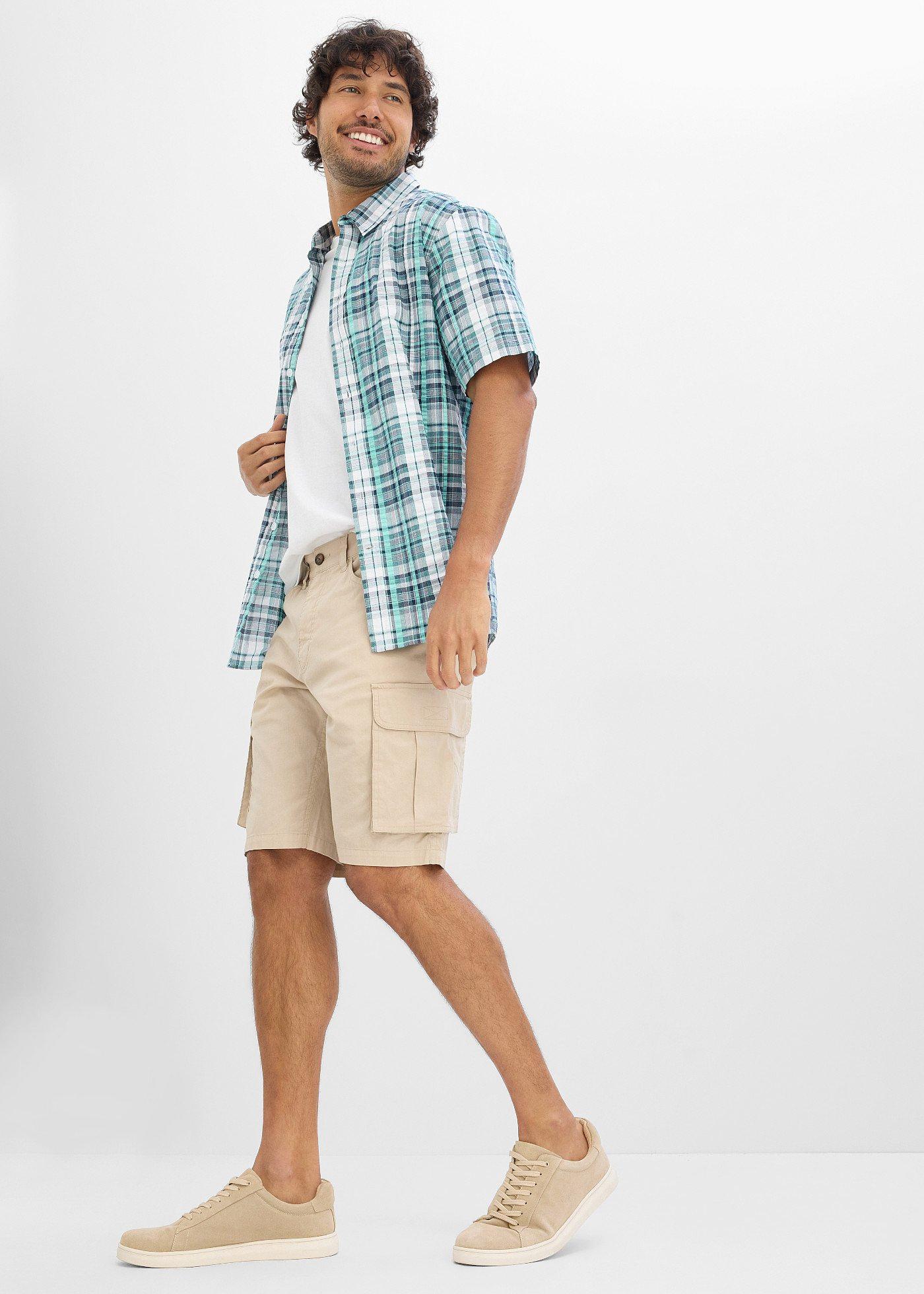 Koszula z krótkim rękawem z bawełnianej kory - Bonprix