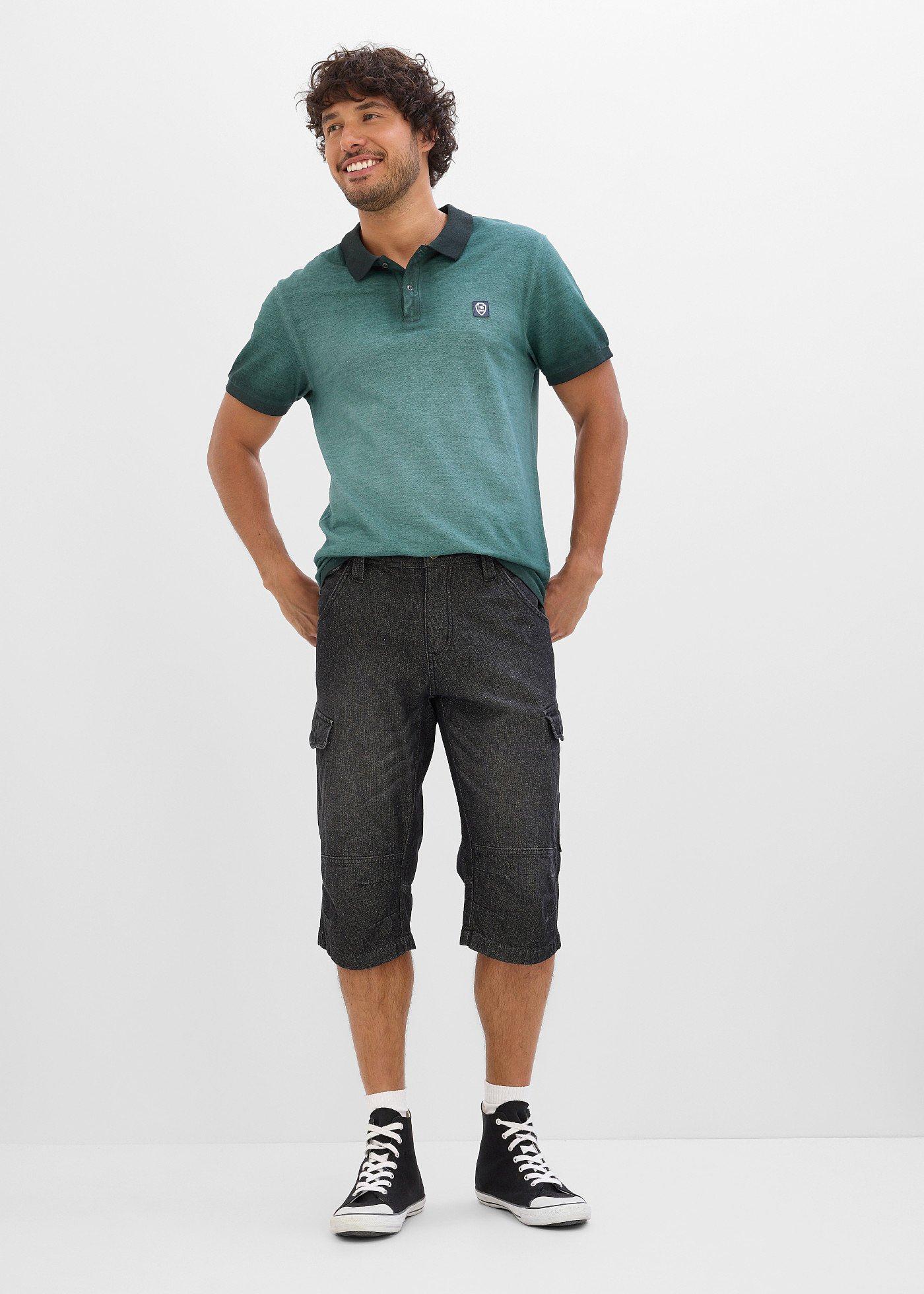 Lekkie długie bermudy dżinsowe o kroju bojówek, relaxed fit - Bonprix