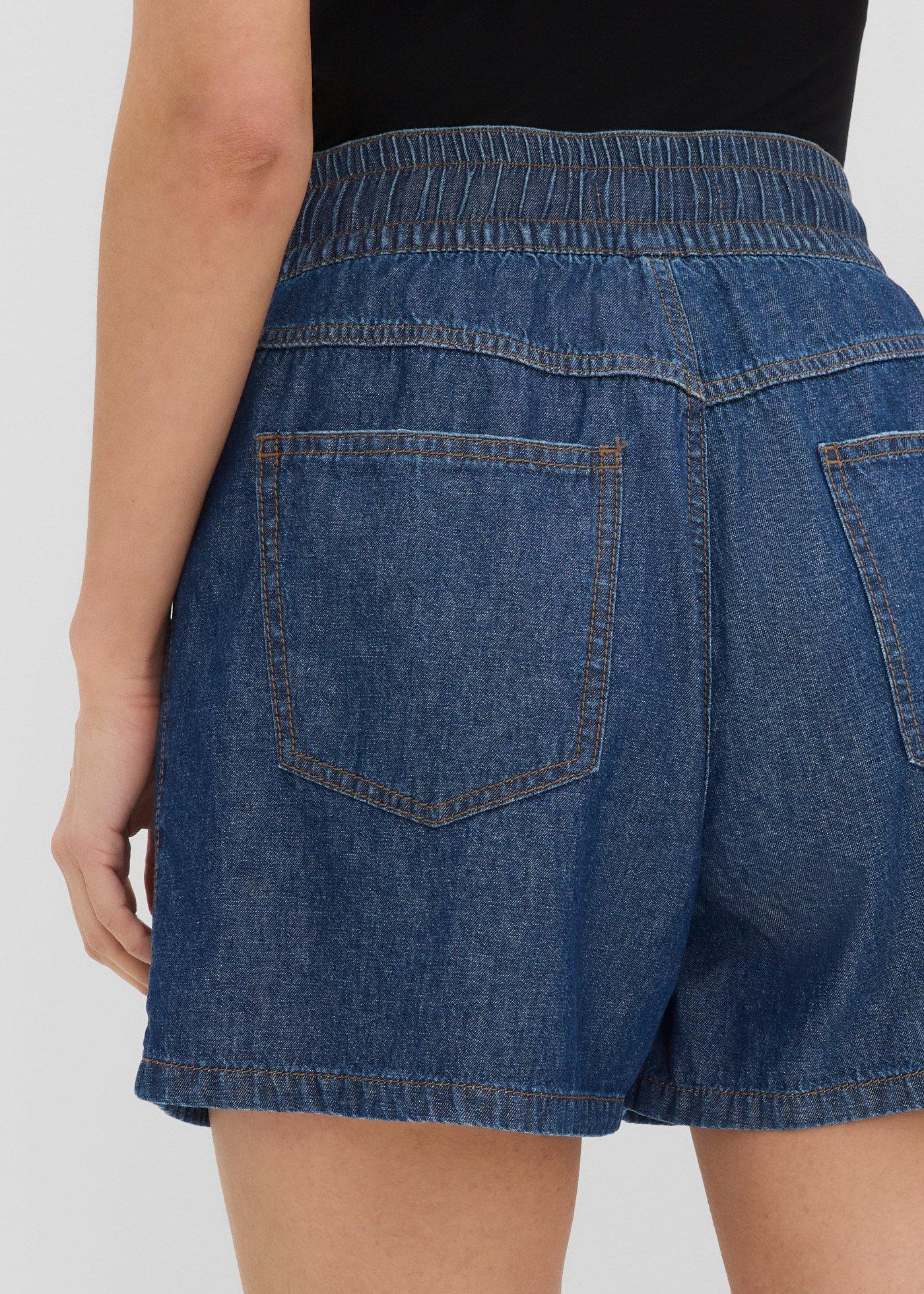 Szorty jeansowe high waist, wygodny pas - Bonprix
