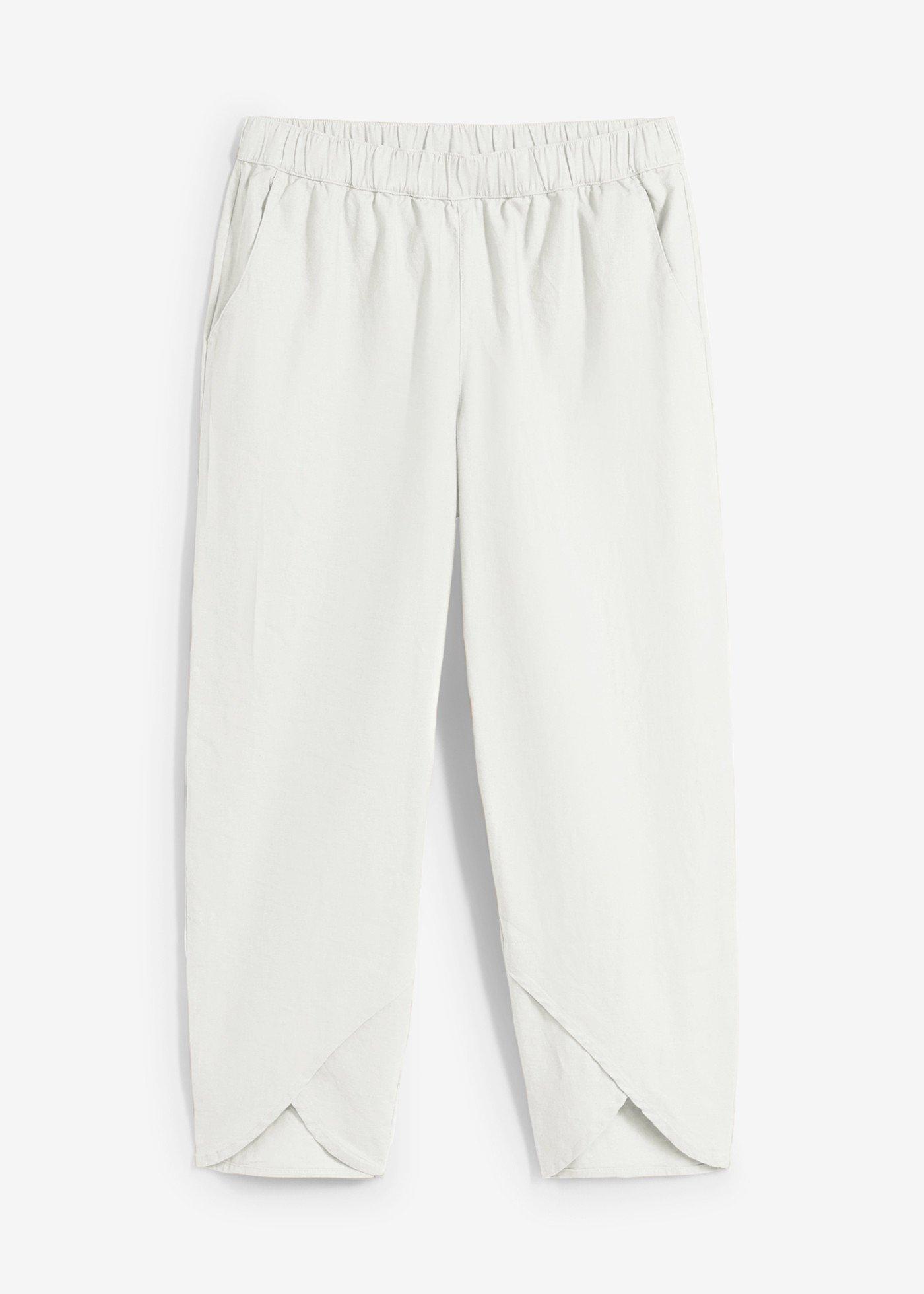Pantaloni in 3/4 din material subțire cu in