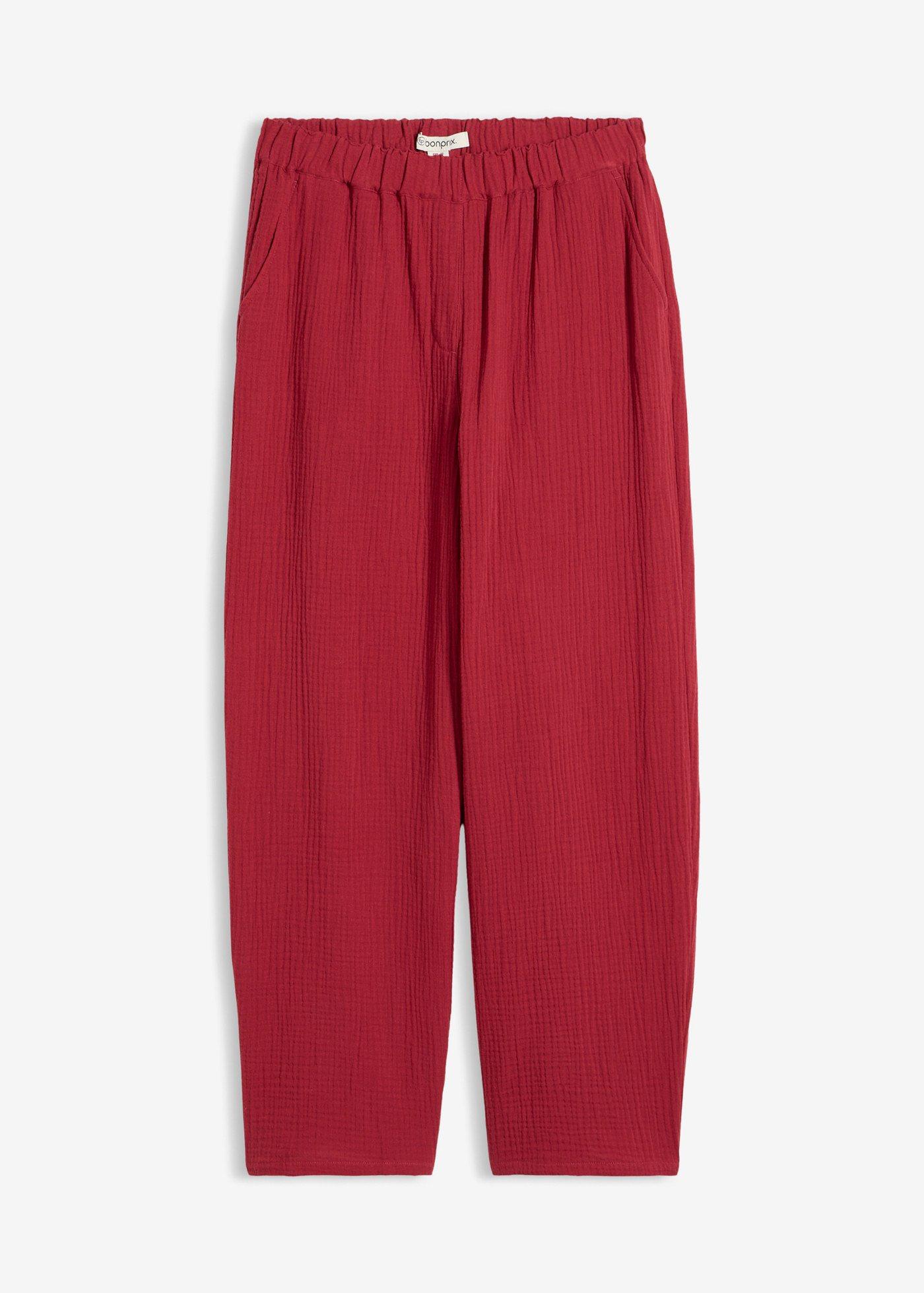 Pantalon barrel en gaze 100% coton