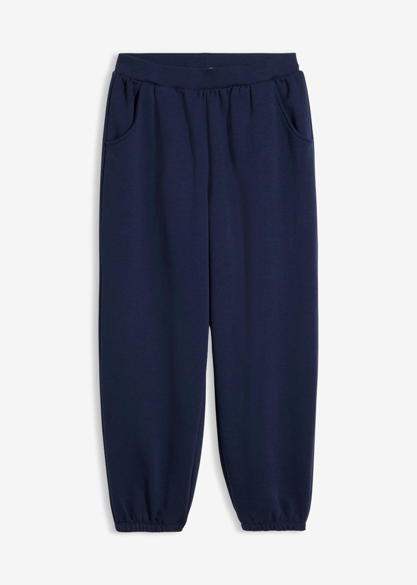 Bonprix Femme Pantalon Sweat, Coupe Ballon Bleu 38/40