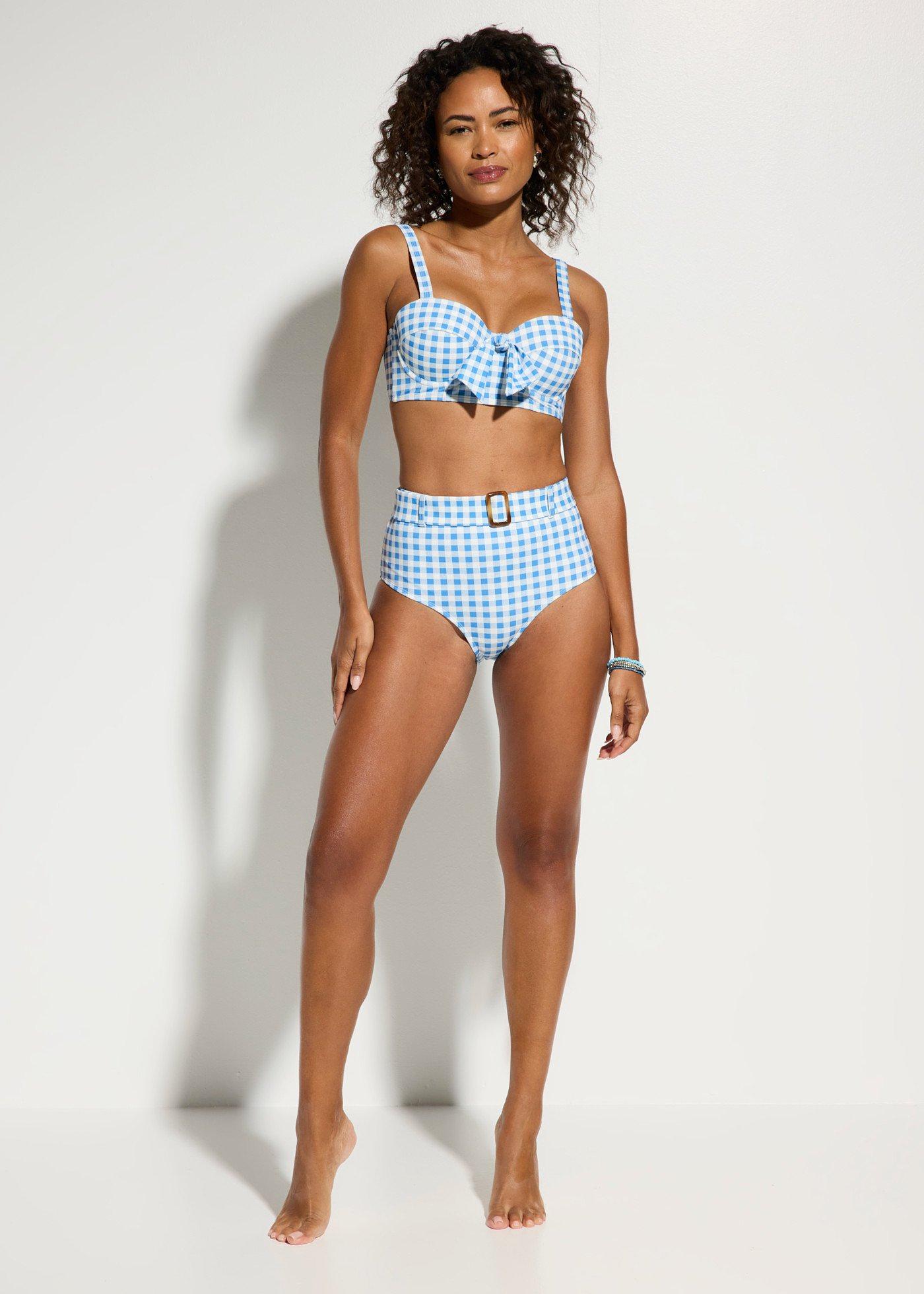 Bikini na fiszbinach + figi bikini z wysokim stanem (komplet 2-cz.) - Bonprix