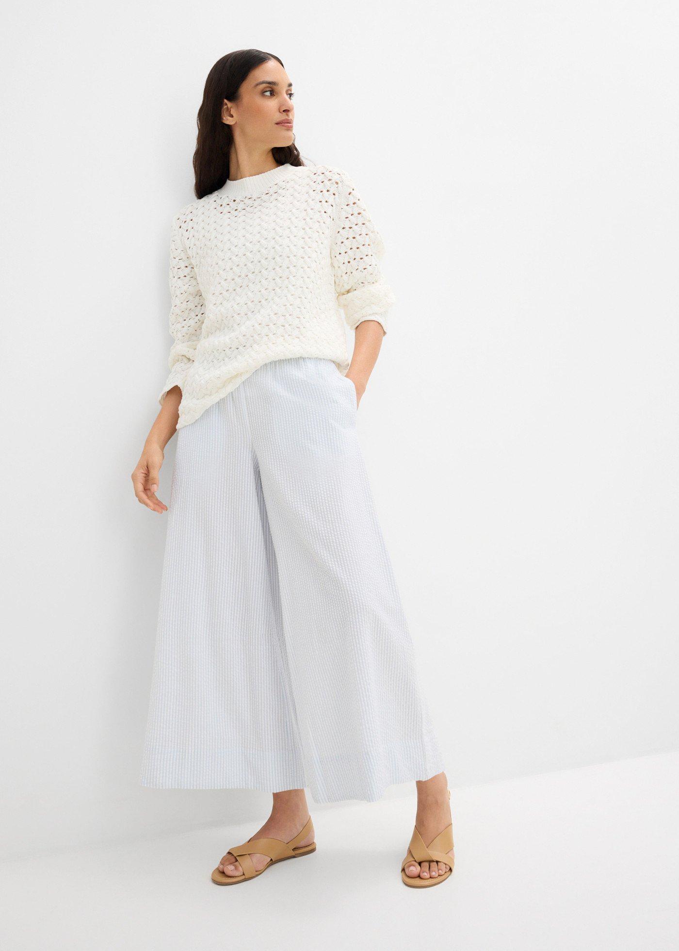 Szerokie spodnie culotte z kory - Bonprix