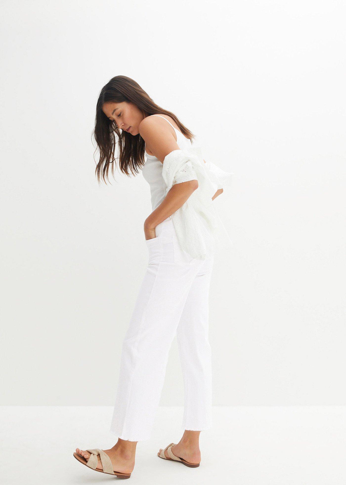 Jeansy 7/8, wide fit - Bonprix