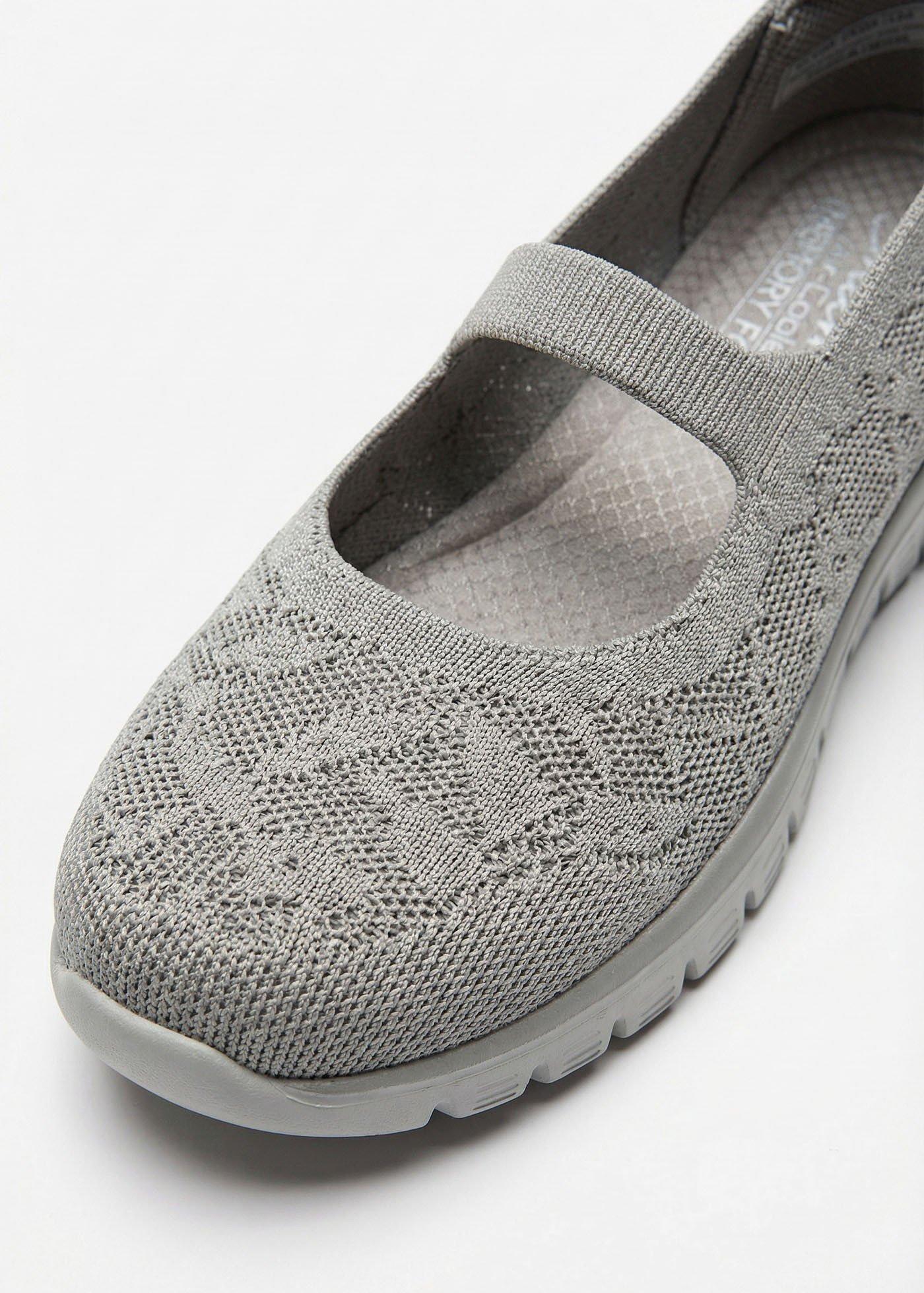 Baleriny z paskiem i pianką memory marki Skechers - Bonprix
