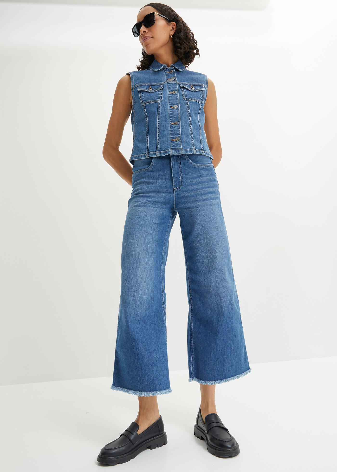 Jeansy 7/8, wide fit - Bonprix
