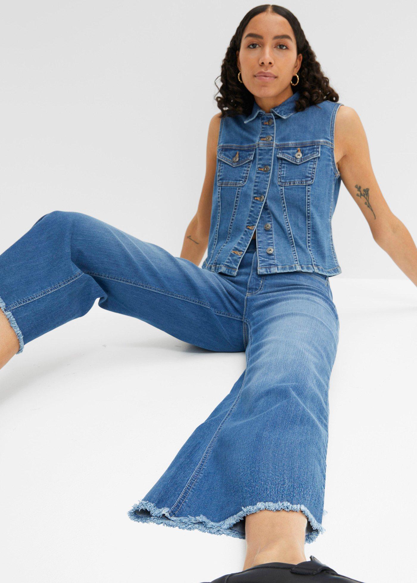 Jeansy 7/8, wide fit - Bonprix