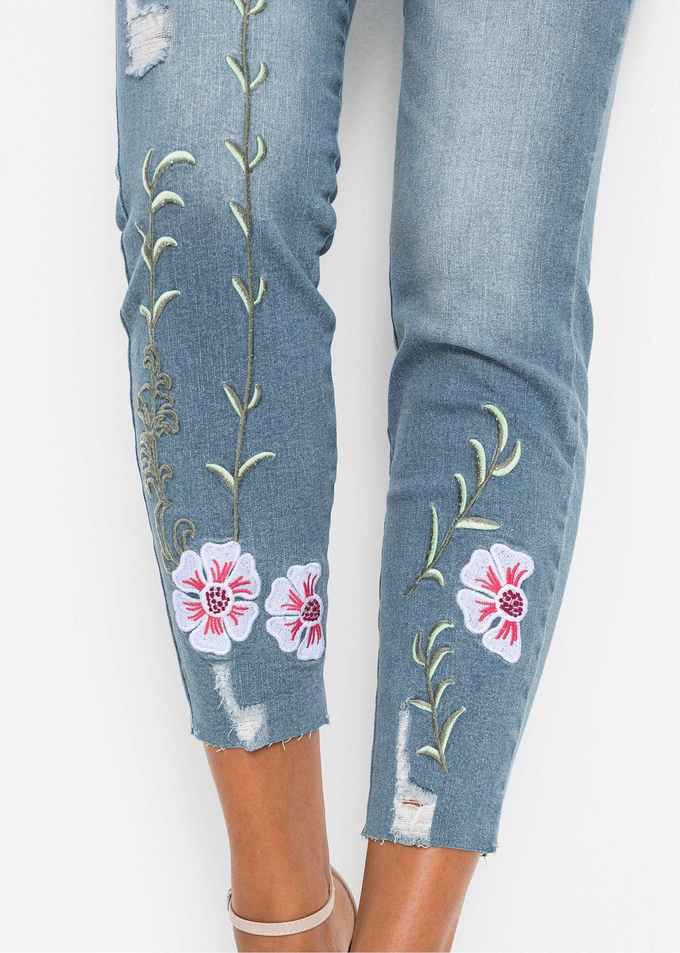 Jeansy skinny, low waist, cropped - Bonprix