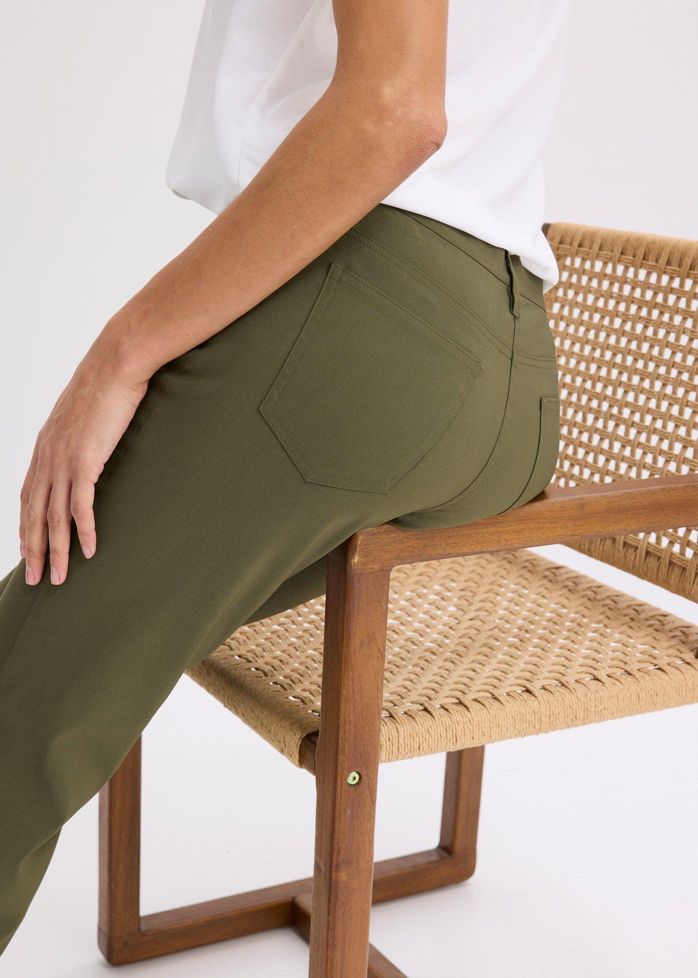 Spodnie ze stretchem o kroju bootcut - Bonprix