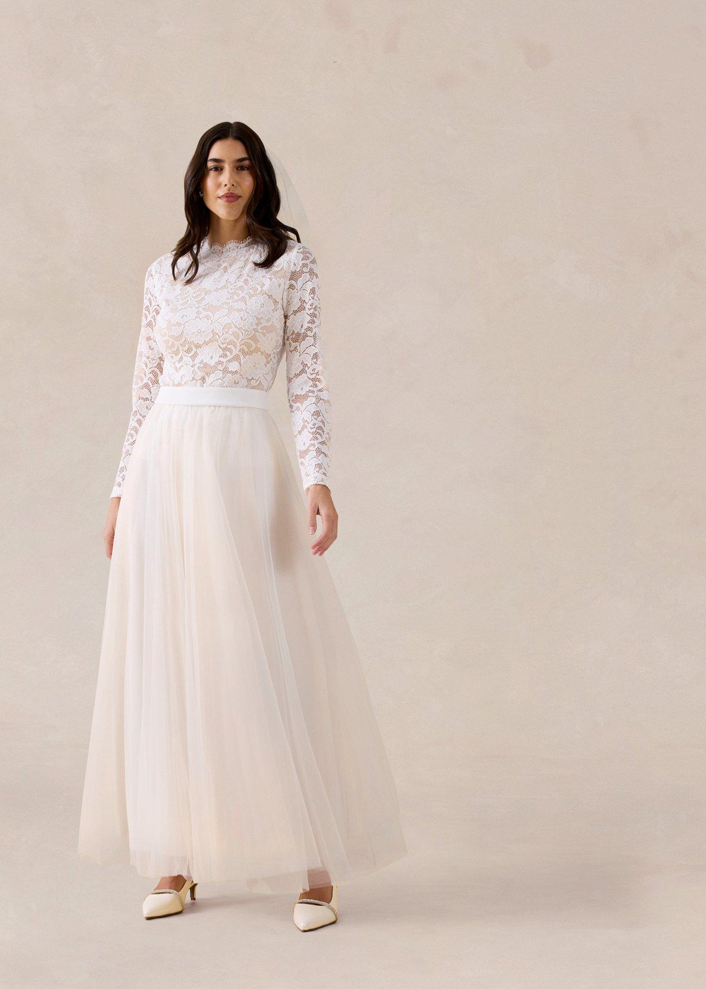 Spódnica maxi z delikatnego tiulu - Bonprix