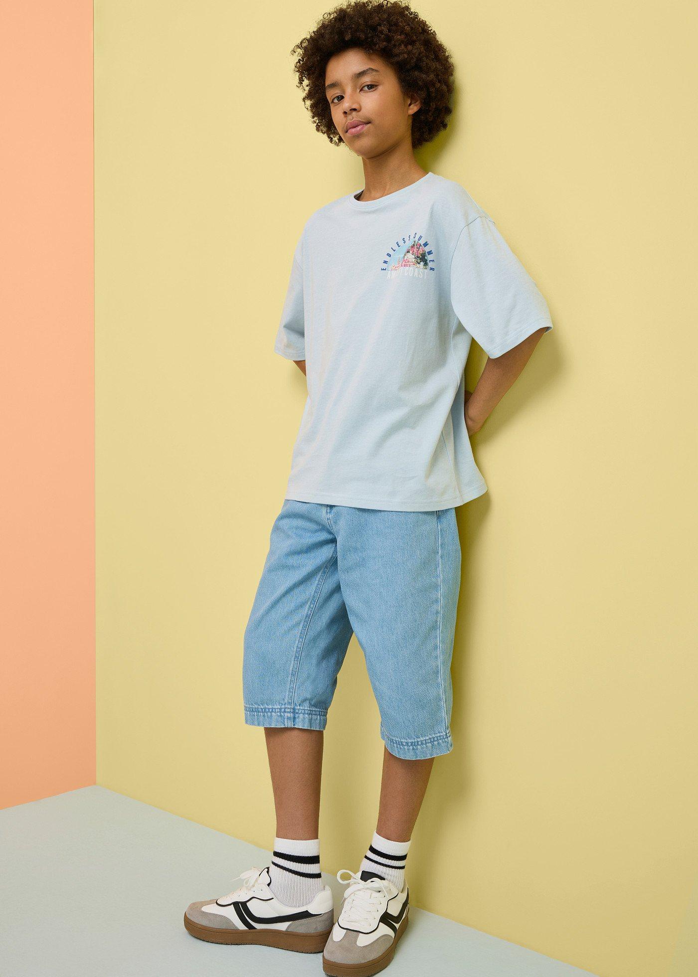 T-shirt z czystej bawełny organicznej, z dużym nadrukiem na plecach, loose fit - Bonprix