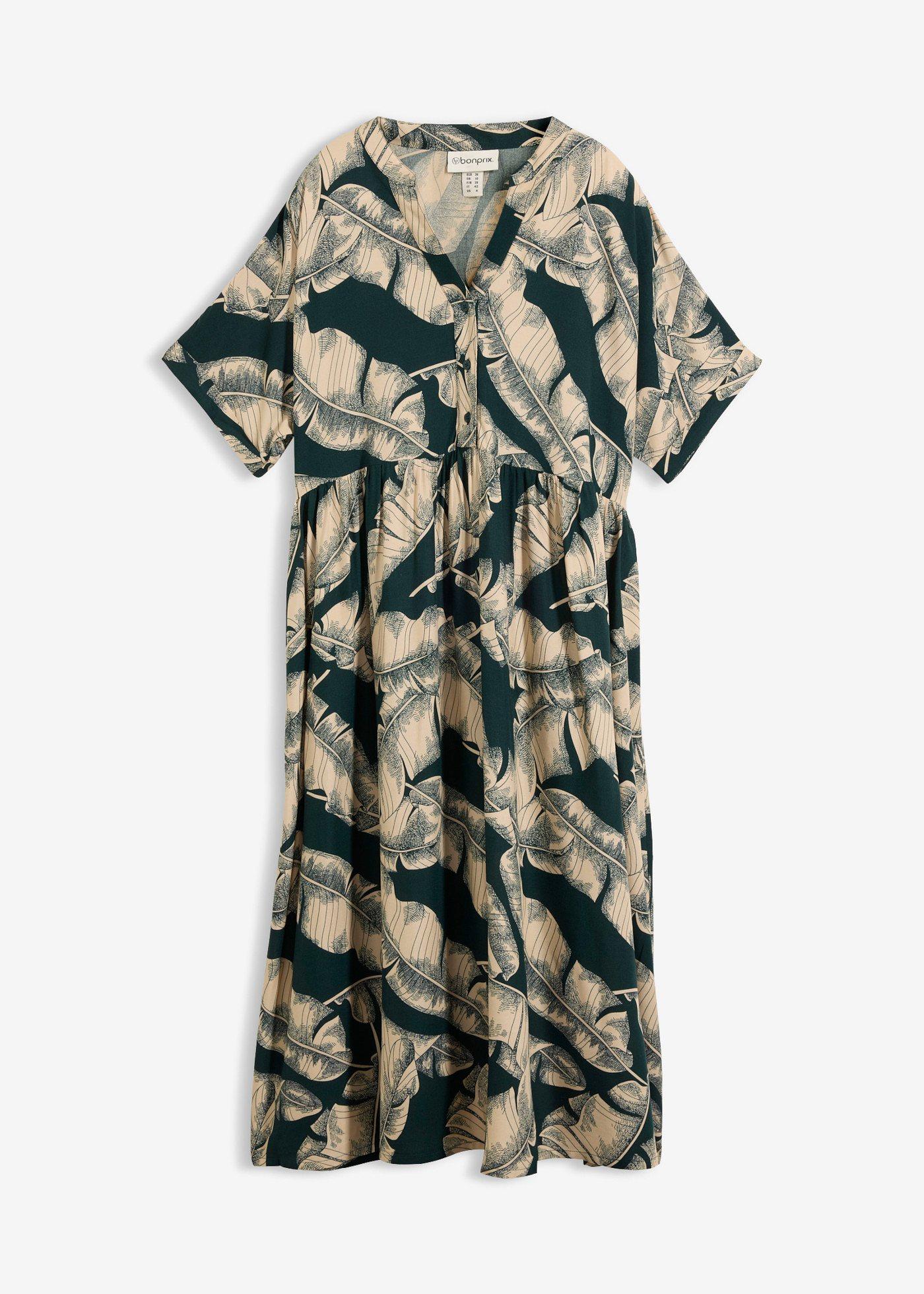 Robe caftan midi en viscose fluide