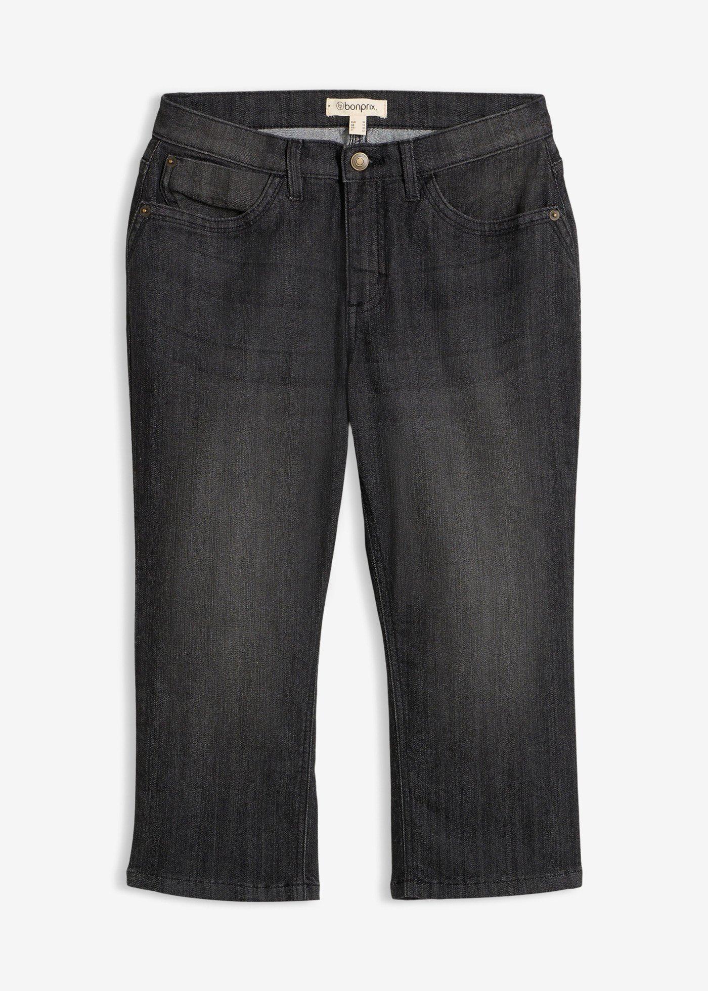Jean slim, taille mi-haute, longueur 3/4
