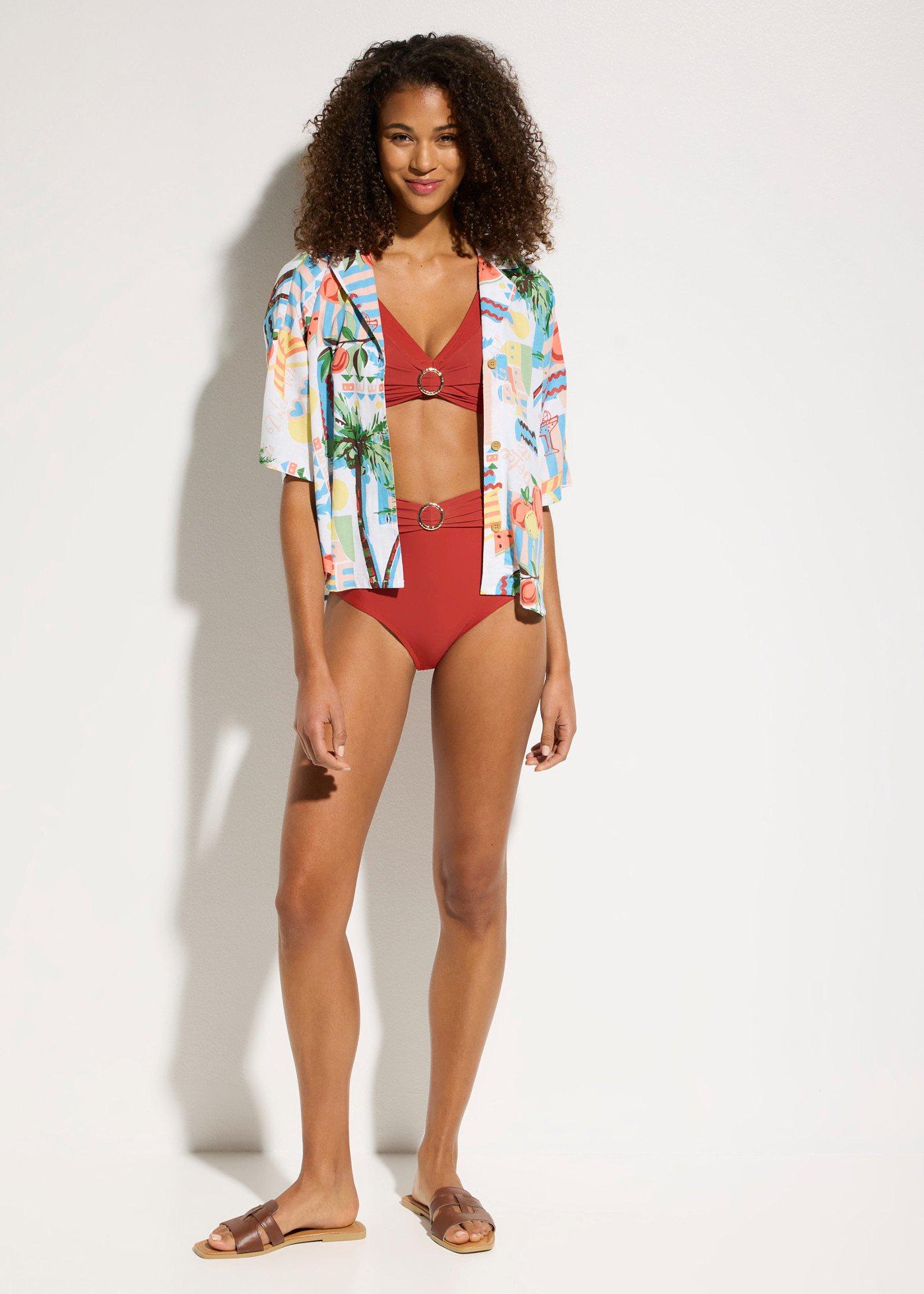 Bikini bustier z ozdobnym kółkiem (2 części) - Bonprix