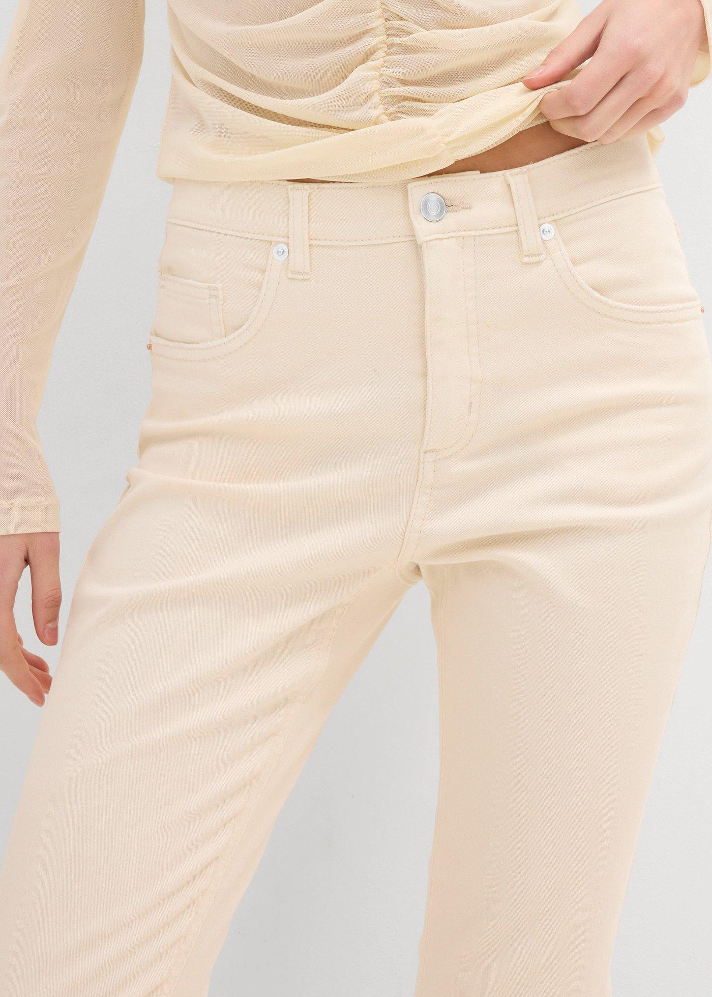 Jeansy flared, high waist, cropped - Bonprix