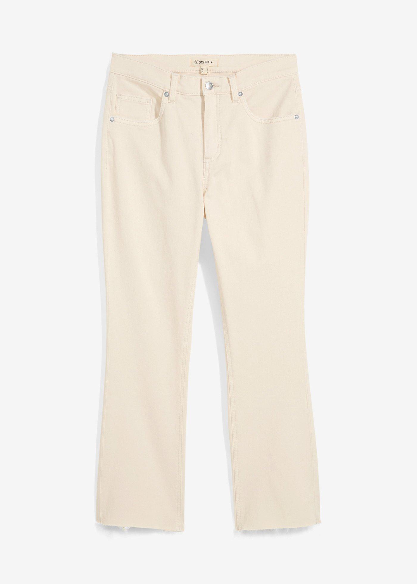 Jean bootcut taille haute, cropped