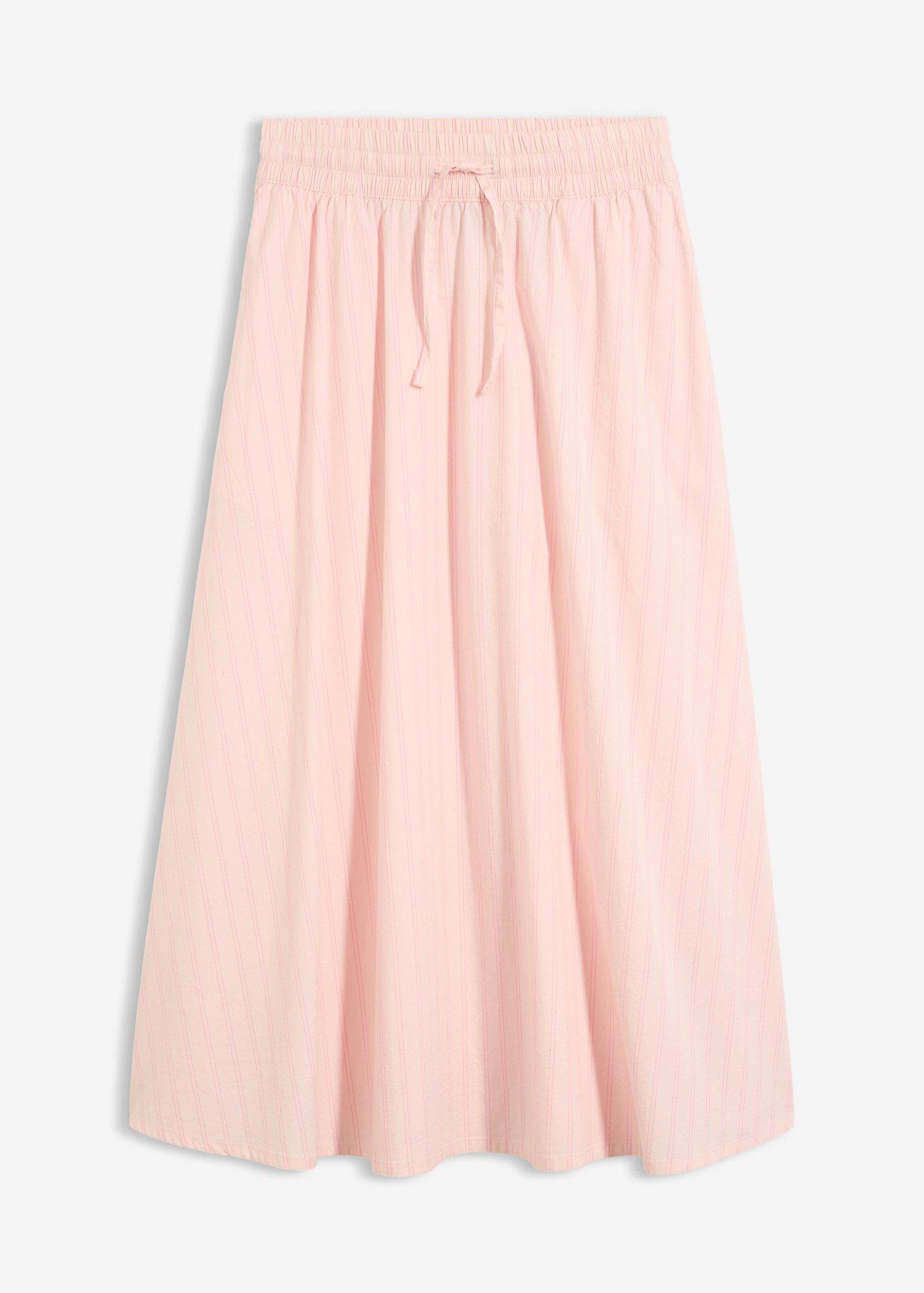 Jupe midi en coton extensible