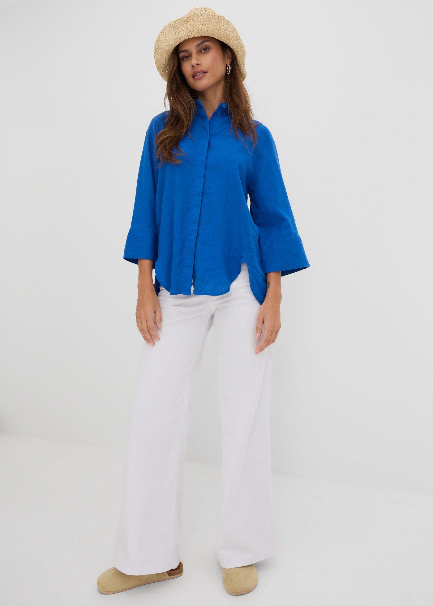 Jeansy ze stretchem wide leg, mid waist - Bonprix