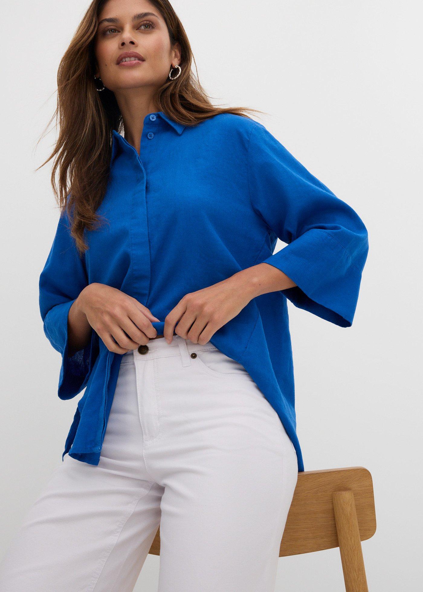 Jeansy ze stretchem wide leg, mid waist - Bonprix