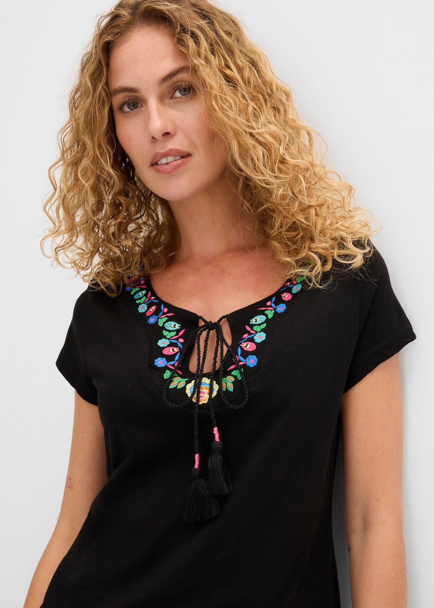 Sukienka z dżerseju z fantazyjnej przędzy, z czystej bawełny - Bonprix