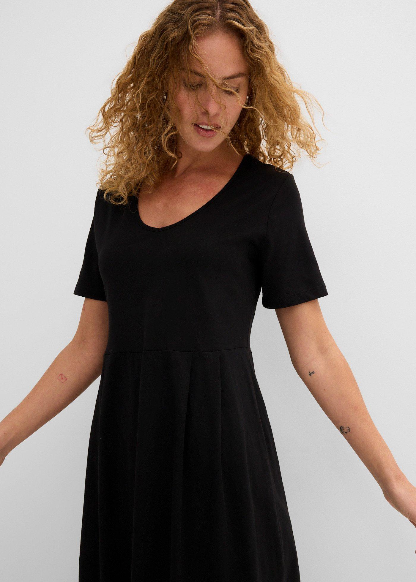 Sukienka midi z bawełnianego dżerseju - Bonprix