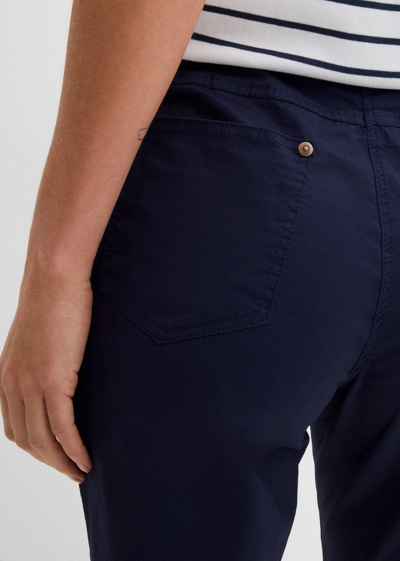 Bermudy bawełniane z elastycznym paskiem - Bonprix