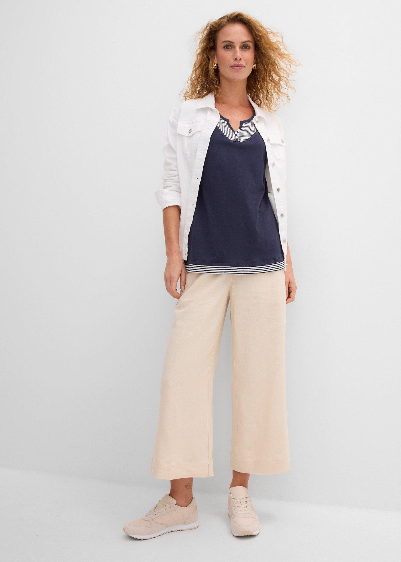Shirt 2 w 1, krótki rękaw, z bawełny organicznej - Bonprix