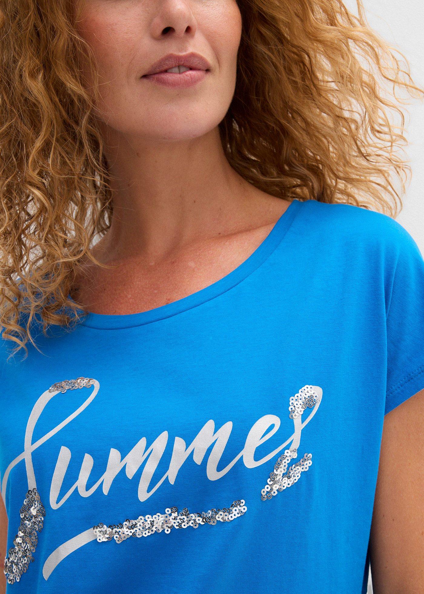 Shirt z cekinami - Bonprix