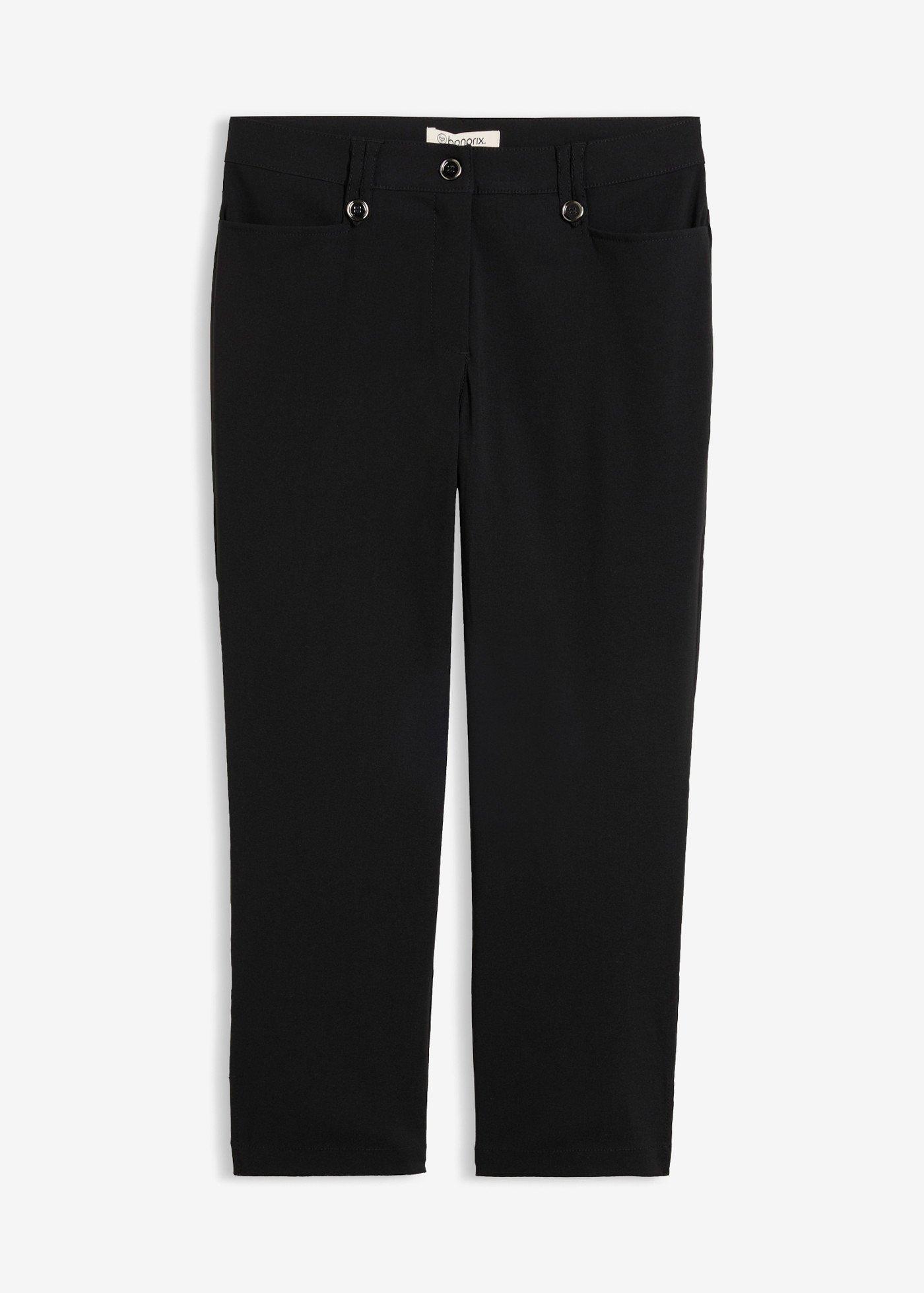 Pantalon 7/8 en bengaline avec taille élastiquée
