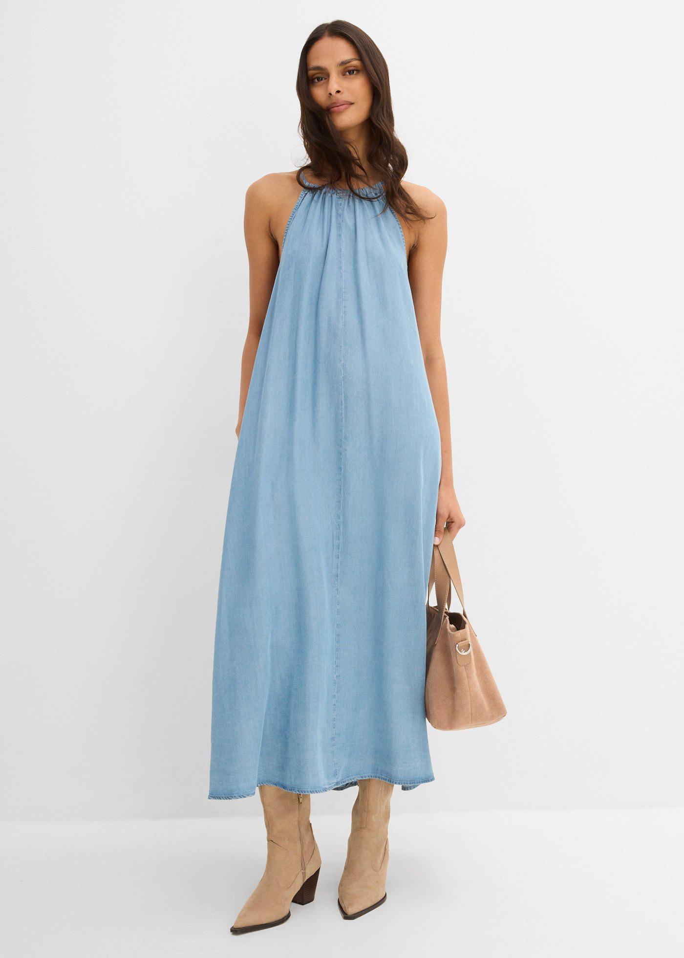 Sukienka dżinsowa z lejącego tencelul - Bonprix