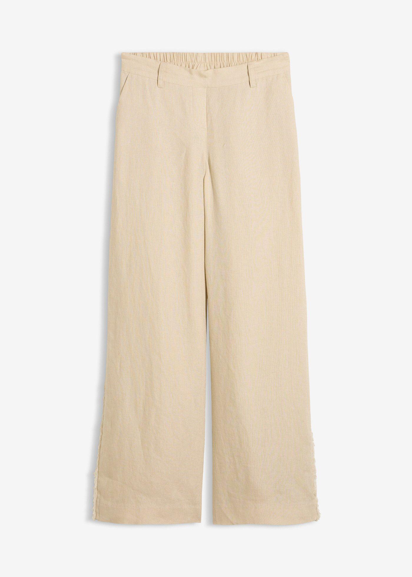 Linnen broek met wijde pijpen