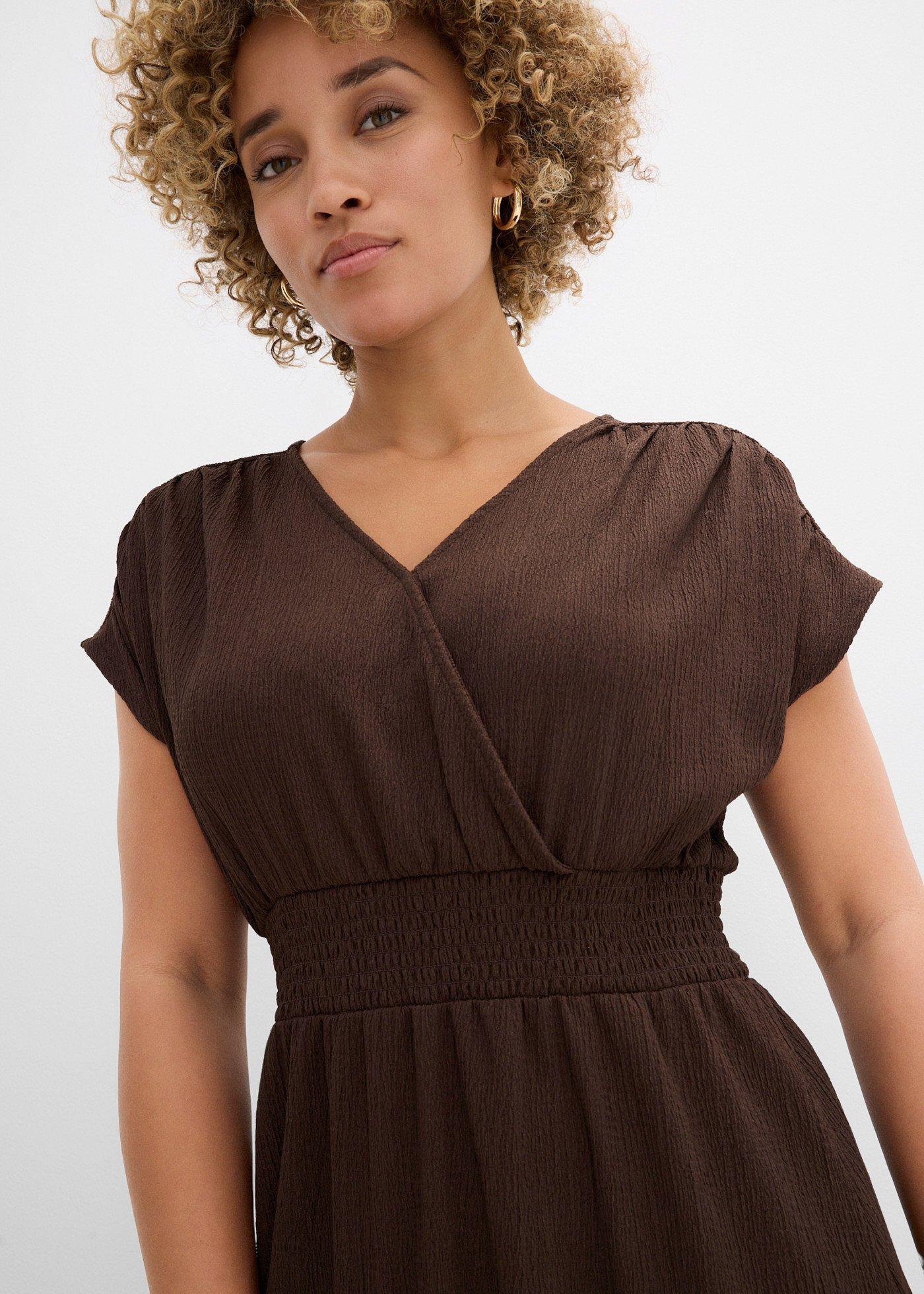 Sukienka z dżerseju z przewiewnej krepy - Bonprix