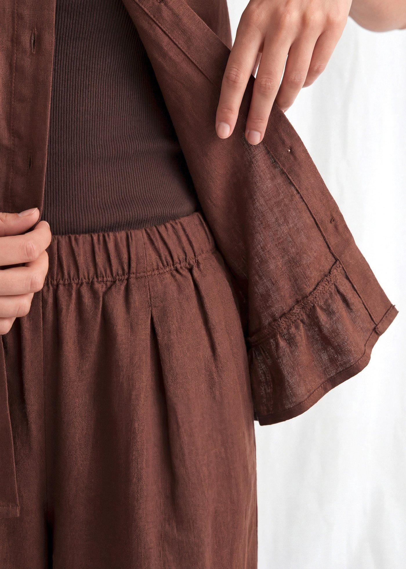Spodnie culotte z mieszanki lnu - Bonprix